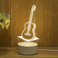Lampes LED à illusion 3D modernes Mini lampe acrylique chaude de dessin animé créatif pour lampes de nuit de bureau avec alimentation enfichable Matériau ABS Moyen