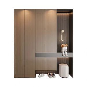 Mueble Zapatero de Madera Minimalista Moderno con Panel de Entrada Personalizable para Sala de Estar Moderna, Hoteles, Apartamentos y Almacenes - Product Image 1