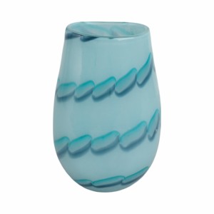 Vaso in vetro con motivo testurizzato blu, decorazione per la casa, per soggiorno, ingresso, consolle, centrotavola - Product Image 5