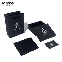 Großhandel Hochwertiges Schwarzes Schmuckbox-Set |   Minimalistisches Design mit Samtbeutel & Geschenkkarte