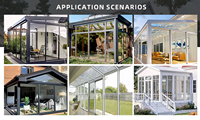 Techo Retráctil Eléctrico de Aluminio Moderno, Personalizado, para Terraza, con Vidrio Laminado Templado, Estructura Motorizada para Exteriores