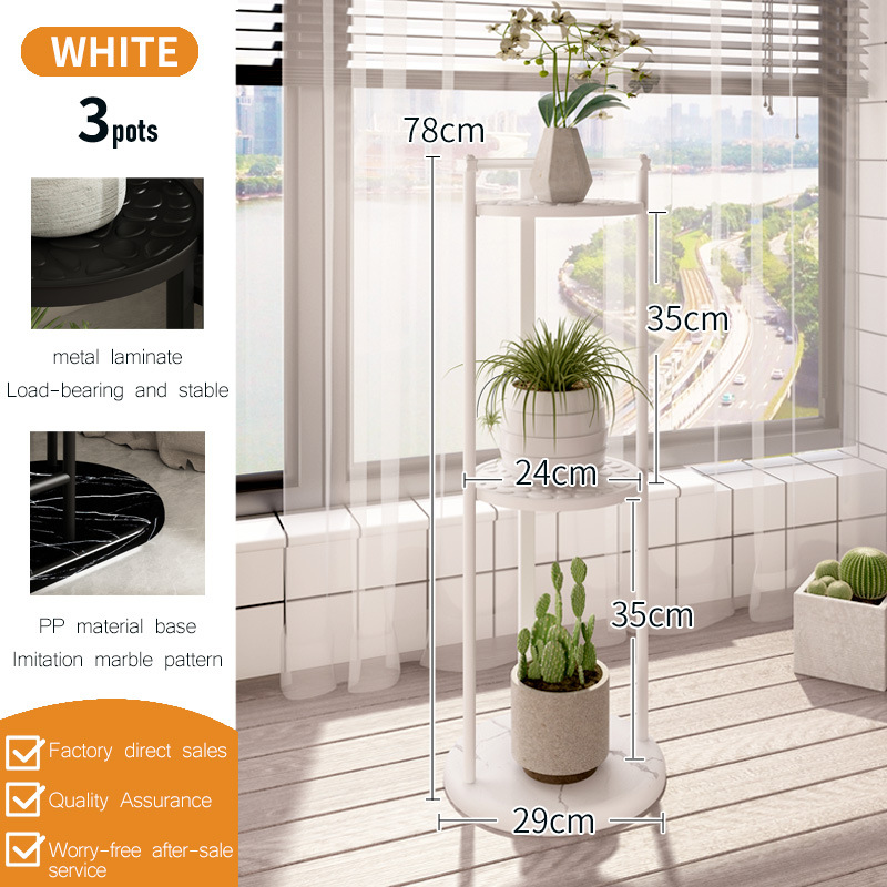 3 white plant stands