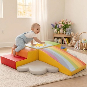 Indoor Playground Soft Furniture Equipment Fun Climbing Toy Set Rainbow Slide PU Leather Climbing <b>Blocks</b> for Toddlers Aged 1-3 - Product Image 2