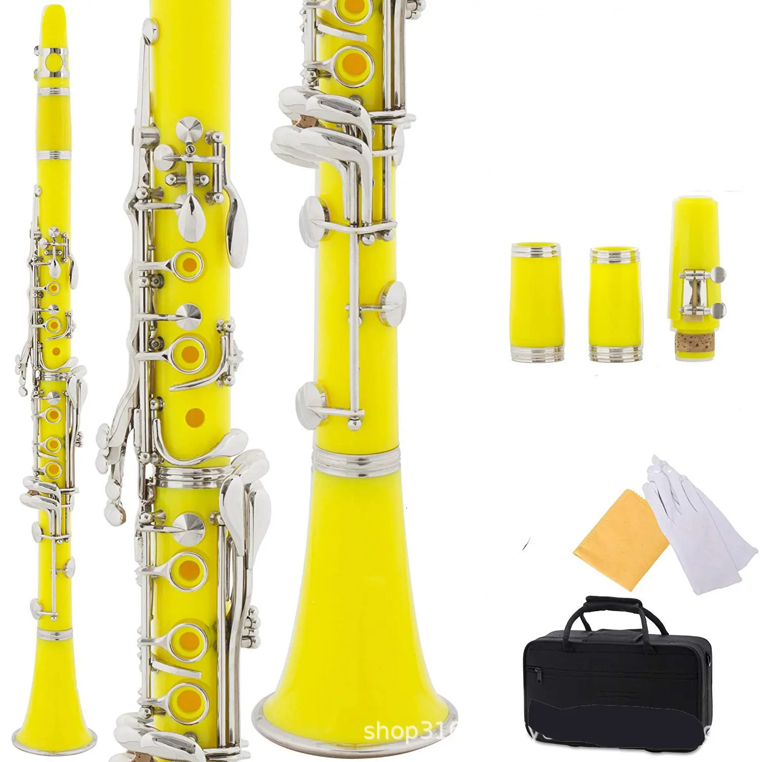 Các nhà sản xuất bán buôn Chuyên Nghiệp Màu Clarinet 17 phím ABS b-flat Clarinet Bọc Túi gói dụng cụ