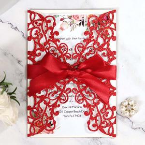 Cartes d'invitation de <span class=keywords><strong>mariage</strong></span> avec ruban papillon et <span class=keywords><strong>enveloppe</strong></span> papier carte cadeau fête Thanksgiving carte de voeux <span class=keywords><strong>dentelle</strong></span> de <span class=keywords><strong>mariage</strong></span> - Product Image 3