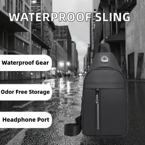 Bolso de pecho gris para hombre, mochila tipo bandolera con cremallera, bolso de hombro ligero para viajes al aire libre - Product Image 2