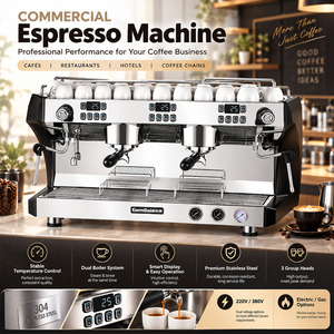 Machine à café expresso professionnelle à 2 chaudières avec pompe rotative importée pour café, restaurant, CRM3120C, 2 groupes, usage commercial - Product Image 4