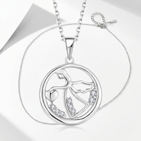 Collier pendentif cœur d'oiseau en argent sterling 925 QX avec incrustation de zircone cubique, cercle personnalisé, vente en gros, bijoux fins d'usine pour femmes