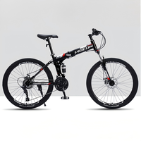 Vélo VTT pliable 26 pouces en gros, cadre en acier à haute teneur en carbone, 24/27/30 vitesses, pédale ordinaire de course