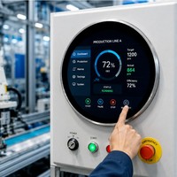 Écran d'affichage numérique LCD circulaire, écran interactif intelligent pour les produits d'IA