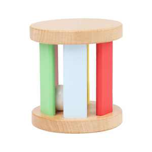 Gros arc-en-ciel bois <span class=keywords><strong>hochet</strong></span> <span class=keywords><strong>Montessori</strong></span> cylindre roulant tambour cloche avec manche en bois bébé jouets musicaux jouets éducatifs - Product Image 1