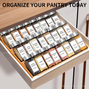 Contenedores de condimentos de especias de vidrio de borosilicato con superficie transparente e impresión de logotipo multicolor para almacenamiento y organización - Product Image 5