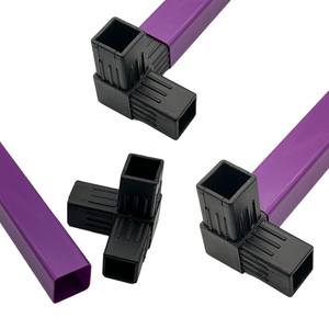 Fornecimento Qualidade 3 Way Square Tube Connectors Conectores De Canto De Plástico Para 20 Mm 25Mm 30Mm Square Metal <span class=keywords><strong>Tubing</strong></span> conector plástico