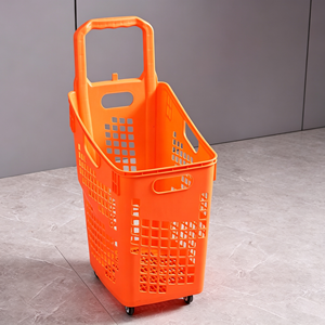 Chariot de courses 340L pour supermarché, robuste, en treillis métallique chromé, grande capacité, avec roulettes pivotantes silencieuses, kit pour usage en épicerie - Product Image 6