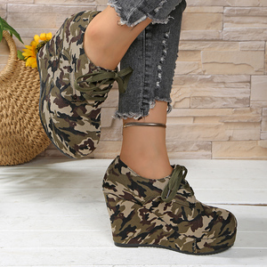 <span class=keywords><strong>Scarpe</strong></span> sportive Casual da donna <span class=keywords><strong>con</strong></span> tacco a <span class=keywords><strong>zeppa</strong></span> e Sole spesse, <span class=keywords><strong>scarpe</strong></span> da corsa <span class=keywords><strong>stringate</strong></span> traspiranti e alla moda per tutte le stagioni. - Product Image 2