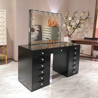 Docarelife Coiffeuse Moderne avec Miroir Lumineux et Ports USB, Design Panneau, pour Chambre et Salon