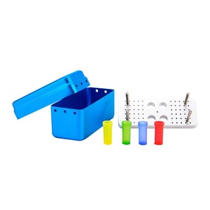 Caja esterilizadora dental de 60 orificios para fresas, soporte de aleación de aluminio para limas de conducto radicular, varios colores, operación manual - Product Image 3