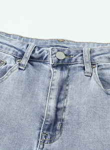 Dear-Lover Vente en gros Jeans évasés pour <span class=keywords><strong>femme</strong></span> bleu ciel taille haute à fente à la cheville - Product Image 5
