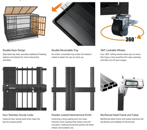 Gabbia per Cani di Alta Qualità, Colore Nero, Resistente, <span class=keywords><strong>Anti</strong></span>-Fuga, Recinto in Metallo per Cani di Taglia Media e Grande - Product Image 5