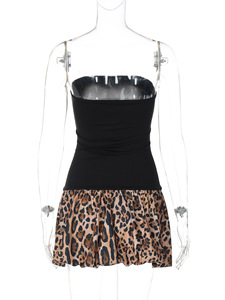 เดรสแฟชั่นใหม่สำหรับผู้หญิงเดรสพิมพ์ลายเสือดาวแขนกุดเปิดหลังแฟชั่นเซ็กซี่ - Product Image 6