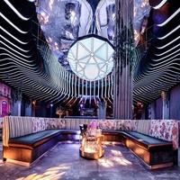 Mobilier de luxe pour boîte de nuit et club de strip-tease, ensemble de canapés en cuir pour salon de discothèque avec motifs imprimés