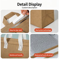 Sac isotherme personnalisé OEM/ODM réutilisable en papier kraft, sac de livraison alimentaire thermique imperméable en aluminium pour la restauration