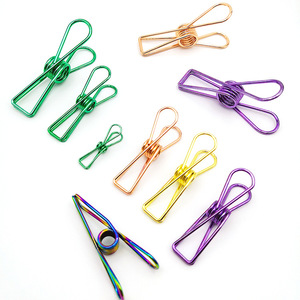 5 colori ufficio in acciaio inox legante fermaglio <span class=keywords><strong>clip</strong></span> morsetto per carta con durevole piccolo filo metallico perni vestiti pioli vestiti - Product Image 3
