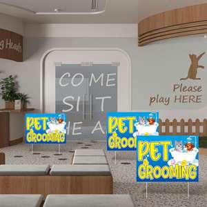Eco Friendly Yard Sign Recyclable Hollow Plastic Sheet <b>Custom</b> Print for Outdoor Lawn Pet Shop Grooming Signage Board - Product Image 4