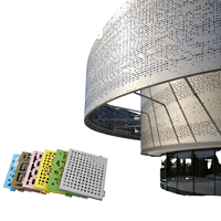 Panneau de mur-rideau en alliage d'aluminium perforé, revêtement PVDF, imperméable, ignifuge, anticorrosion, revêtement extérieur pour bâtiment