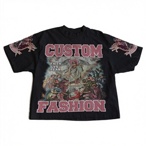 T-shirt Homme Personnalisé OEM, Coupe Ample et Oversize, Imprimé DTG, Effet Délavé Soleil, Délavé à l'Acide, Style Streetwear Vieilli - Product Image 1