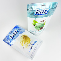 Sachets en plastique PE de qualité alimentaire, anti-odeur, avec fermeture éclair et designs personnalisés, pour crème glacée lyophilisée (tailles sur mesure)