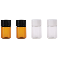 Bouteilles en verre, huile essentielle 1ml, 2ml, 3ml, 5ml, Mini pots d'échantillon en verre, couleur ambre, avec bouchon intérieur et bouchon à vis, vente en gros, pièces