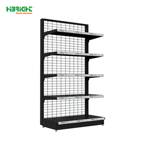 Black Double-sided <b>Wire</b> Mesh Gondola Shelving for Supermarket Retail - Product Image 4