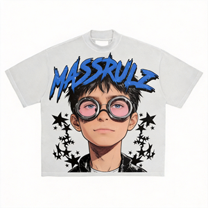 Camiseta de algodón pesado personalizada con estampado recortado, Camiseta de punto de longitud corta Vintage de hombro cuadrado de gran tamaño para hombre - Product Image 2