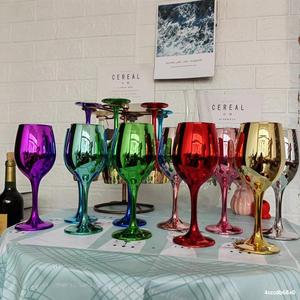 Wholesale Ama Zon Hot Sell Colorful Gold Plated Color Electroplated Personalized <strong>Wine</strong> Glass <strong>Goblet</strong> for Wedding Event Decor - Product Image 4