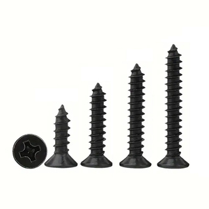 Black Metal Steel 4.8 8.8 10.9 12.9 Self Tapping Nails Phillips Cross Recess <strong>Flat</strong> Countersunk Head Wood Self Tapping <strong>Screws</strong> - Product Image 2