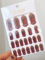 Qianya 2025 jésus dieu amour ange nail art autocollants vierge marie ongle charme décalcomanie ailes san judas ongle autocollant