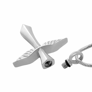 <span class=keywords><strong>Angel</strong></span> wings Kalung guci peringatan kenang-kenangan kalung liontin kremasi salib keberuntungan besi tahan karat wadah liontin perhiasan - Product Image 3