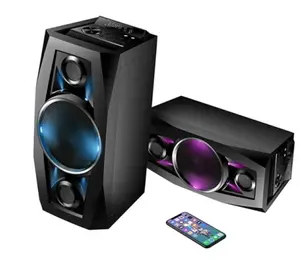 OEM आउटडोर डीजे ब्लू टूथ पेशेवर रिचार्जेबल पोर्टेबल वायरलेस Subwoofer एफएम रेडियो पार्टी ध्वनि बॉक्स स्पीकर