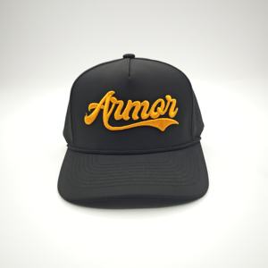 Casquette de baseball personnalisée imperméable structurée à 5 panneaux, à simple boutonnage, avec boucle, broderie, découpe laser, motif léopard, pois, dobby et losanges - Product Image 2