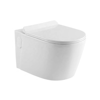 Cuvette de toilette murale sans rebord en céramique moderne monobloc avec réservoir encastré et siphon en P