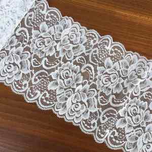 Chemin de table moderne en dentelle de polyester, 13 pouces de large, blanc, motif floral, pour décorations de mariage, couture, 120 pouces - Product Image 3