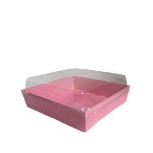 Màu hồng nướng bao bì hộp vật liệu dùng một lần Bánh hộp bánh nướng hộp giấy Tiramisu tráng miệng bao bì hộp bánh với nắp rõ ràng - Product Image 2