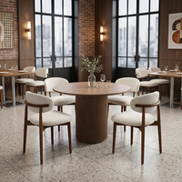 Table et chaises de restaurant commerciales, chaise en bois massif, finition bois à pores ouverts, facile à nettoyer, table ignifuge, B2B