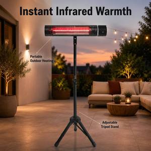 Chauffage infrarouge rapide et puissant avec trépied réglable en hauteur et grille de sécurité intégrée pour chauffage extérieur - Product Image 5