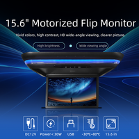 Écran de voiture pliable motorisé HD 15,6 pouces à bas prix, écran Android, éclairage LED, téléviseur de plafond, moniteur de toit de voiture pour camping-car, MVP, SUV