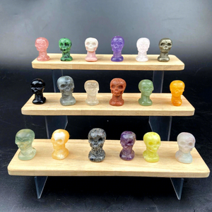 Adornos de Piedra de Cristal en Bruto Tallados en Forma de Cubo, Pequeños, con Diseños de Animales, para Hogar u Oficina, Varios Estilos, Venta Individual - Product Image 1