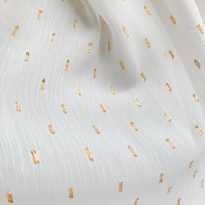 Tessuto in Chiffon Crepe 100% Poliestere Traspirante con Filo Dorato e Ritagli <span class=keywords><strong>per</strong></span> Abbigliamento - Product Image 3