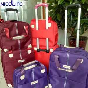 Set portabagagli Unisex in Nylon da 20 pollici Trolley alla moda impermeabile pieghevole con Spinner con borsa da viaggio per tutti i sessi - Product Image 4