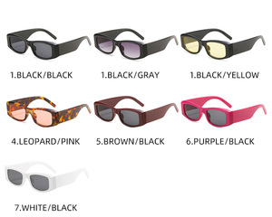 HISTOIRE XY8672 Lunettes de soleil rétro personnalisées avec propre logo Lunettes de soleil à petite monture et jambe large Lunettes de soleil Vintage Blanc Noir Carrées - Product Image 6